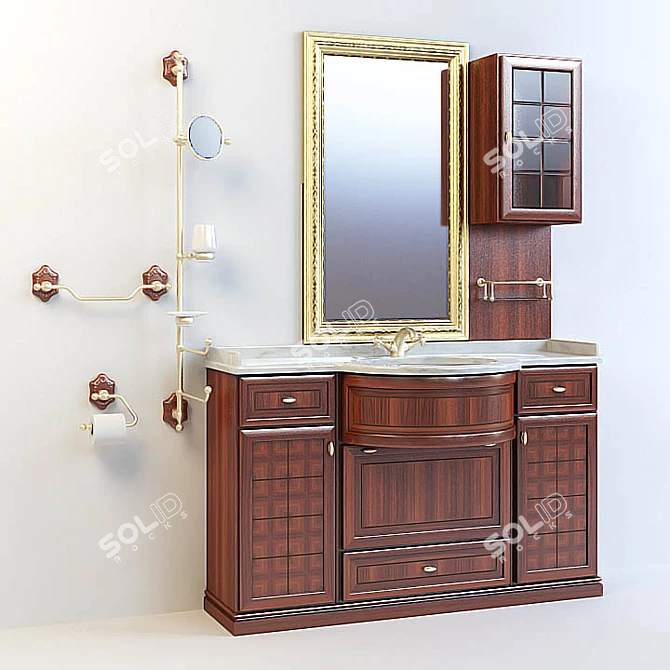 Lineatre Classic Vanity Set 3D model image 1