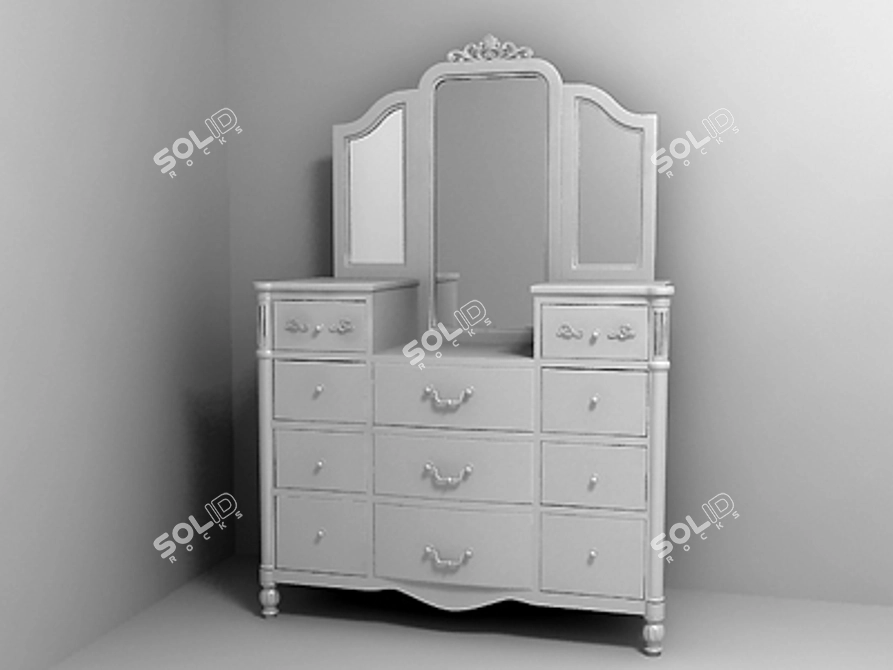 Max2009+Vray Chest of Drawers for Girls Room 3D model image 1