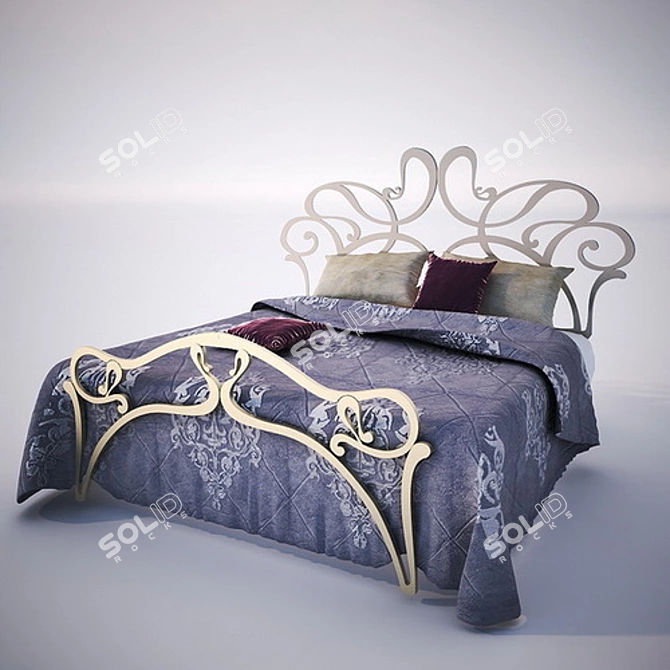 Elegant Dream Bed 3D model image 1