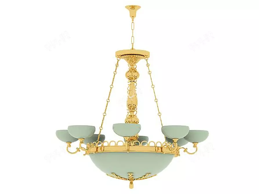 Elegant Crystal Chandelier 3D model image 1