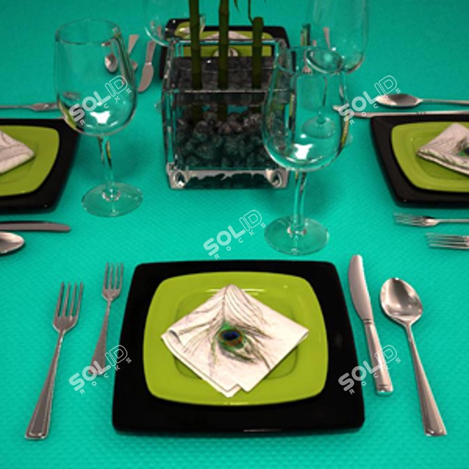 Versatile Tableware: Diverse Materials & Textures 3D model image 1