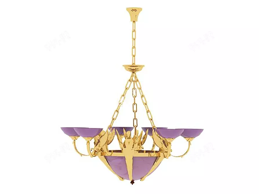 Elegant Crystal Chandelier 3D model image 1