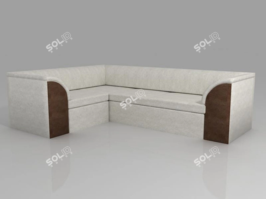 Armani Corner Sofa Dual Tone Leather 3 Seater 3D model image 1