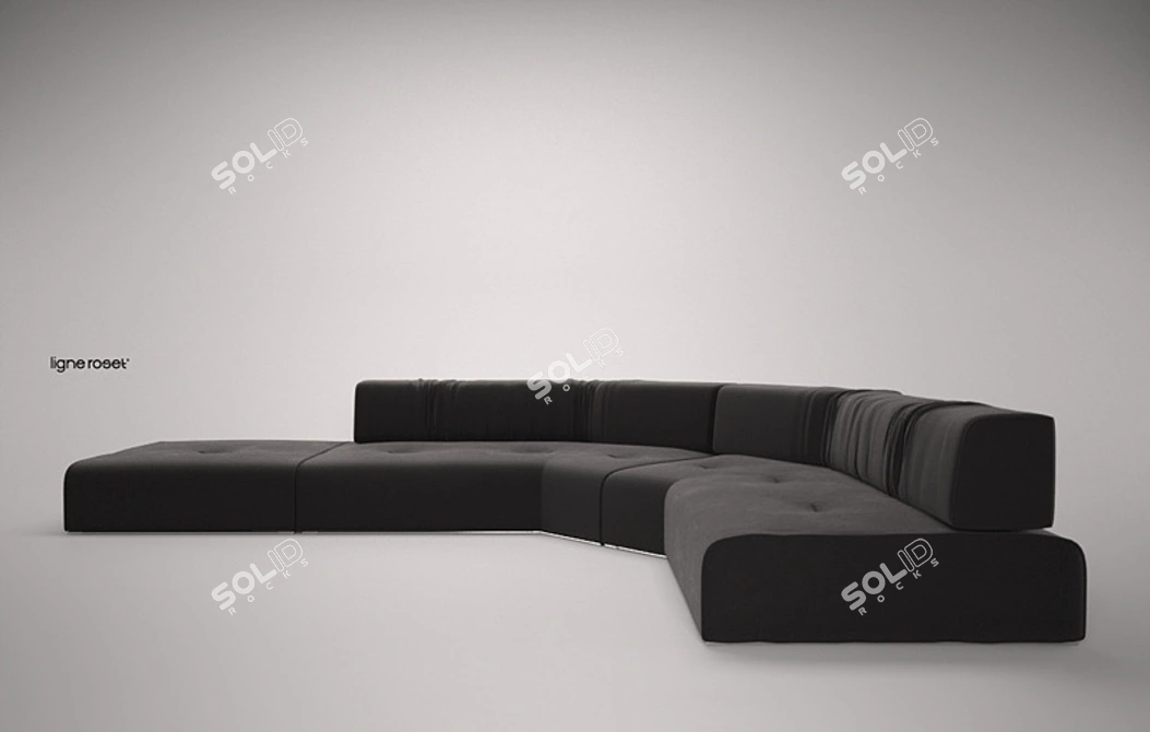 Contemporary Chic Corner Sofa 3D model image 1