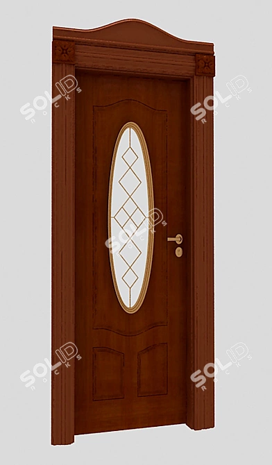 Toned Oak Interior Door 3D model image 1