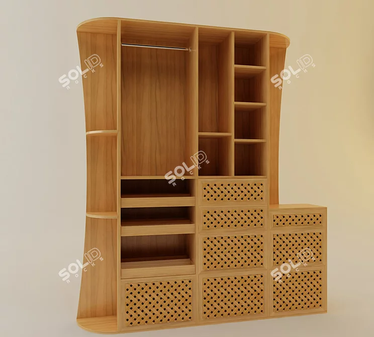 Textured Wardrobe 3D model image 1