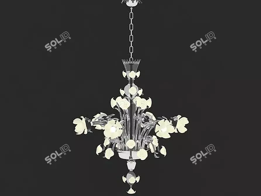 Elegant Crystal Chandelier 3D model image 1