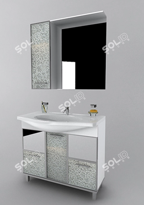 Title: Cairo Bathroom Vanity Set 3D model image 1