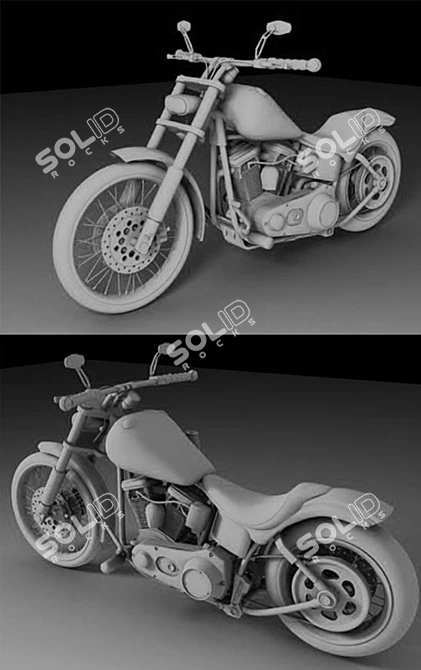 Sleek Harley Davidson Bike 3D model image 1