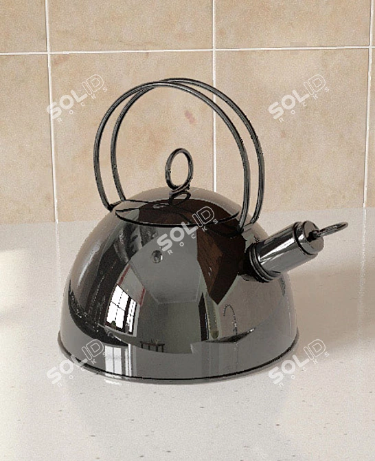 Stylish Ceramic Tea Pot 3D model image 1