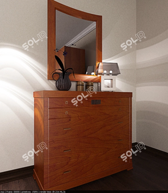 Elegant Spanish Chest of Drawers 3D model image 1