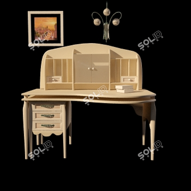 Italian Children's Writing Table 3D model image 1