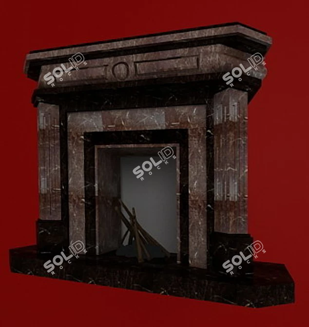 Title: Stone Hearth: Warmth & Elegance 3D model image 1