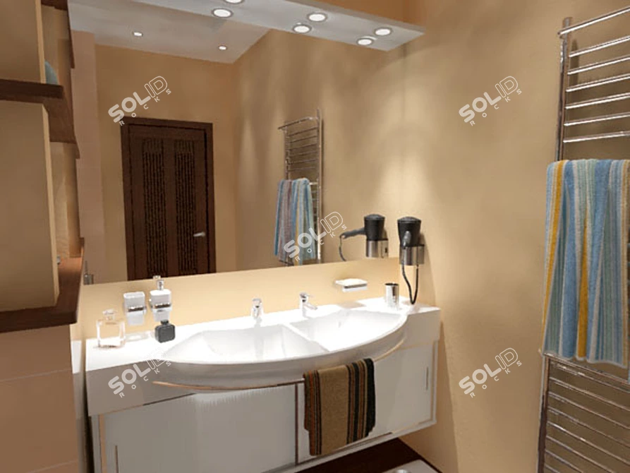 Double Wash Basin 3D model image 1