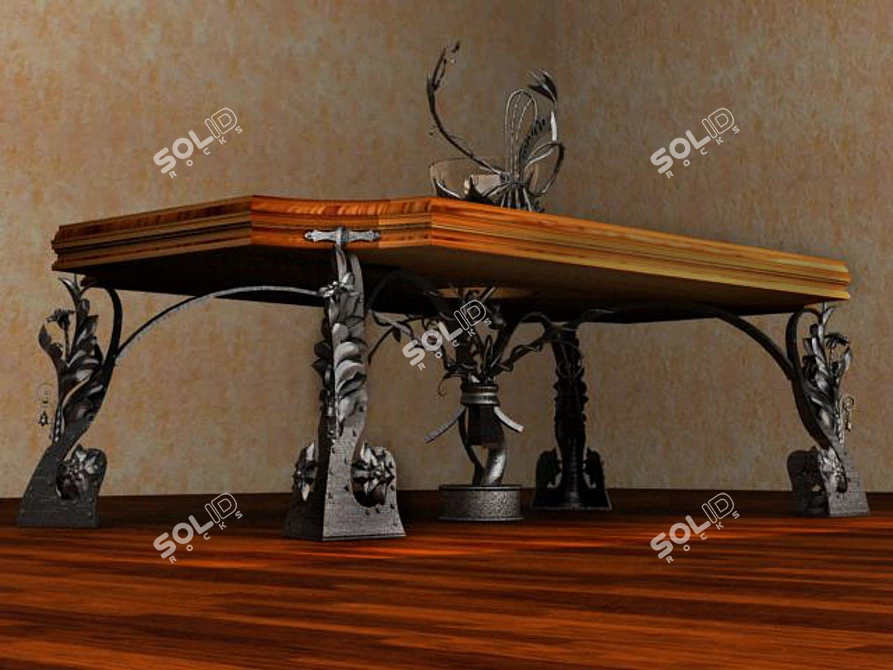 Exquisite "Profi" Forged Table + Textures 3D model image 1