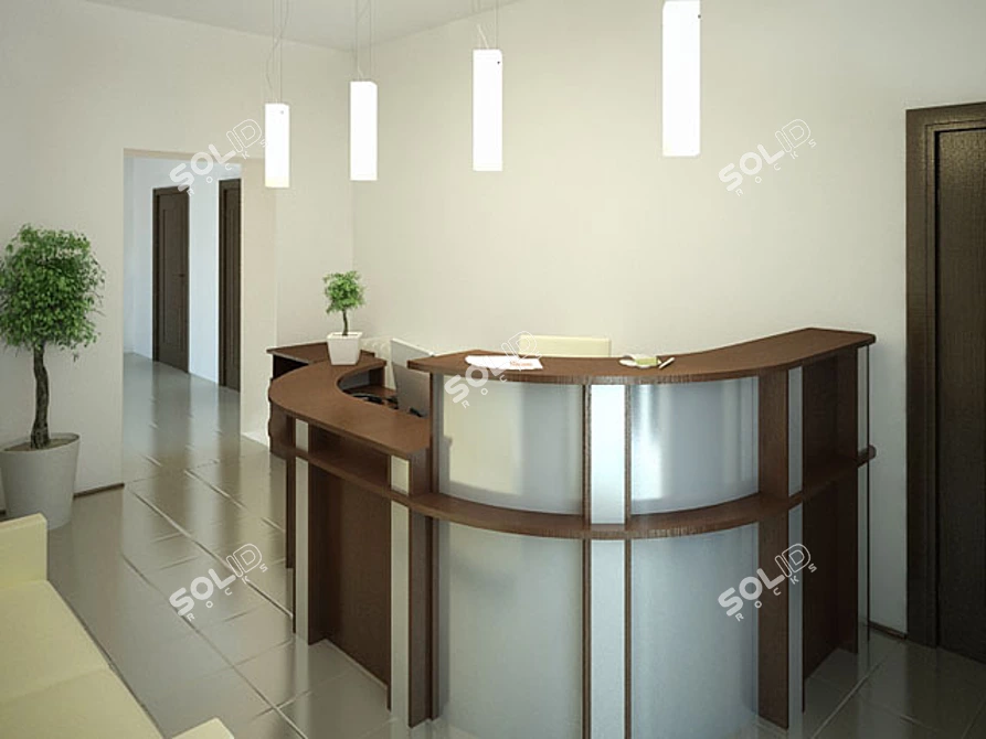 Minimal Reception Desk 3D model image 1