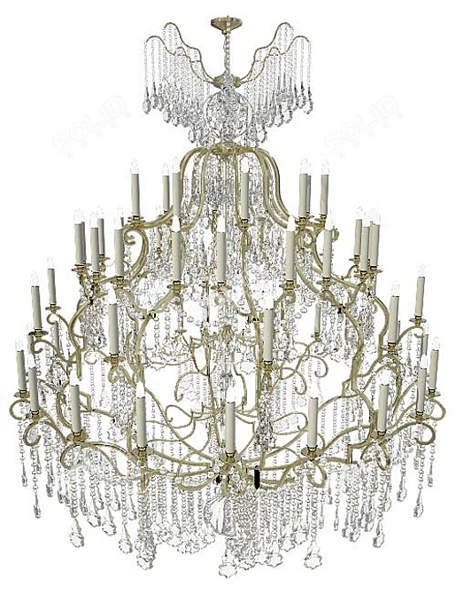 Elegant Bronze Chandelier 3D model image 1