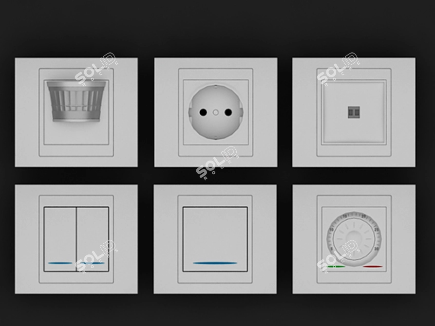 Versatile Schneider Electric Socket Set 3D model image 1