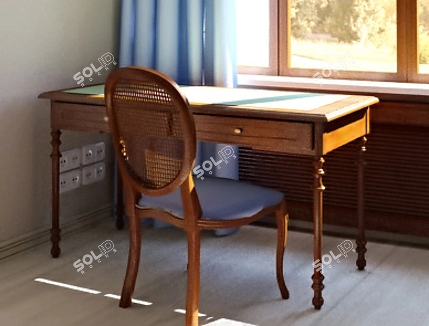 Antique Table 3D model image 1