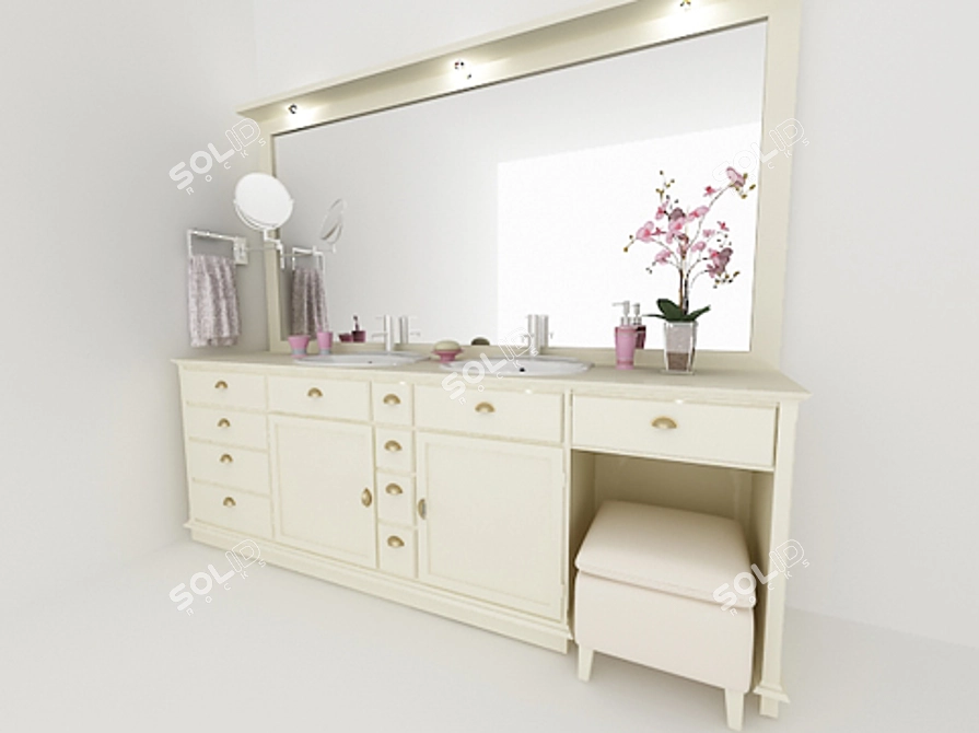 Stylish Bathroom Furniture 3D model image 1