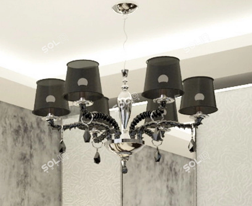 Elegant 6-Light Lenoir Chandelier 3D model image 1