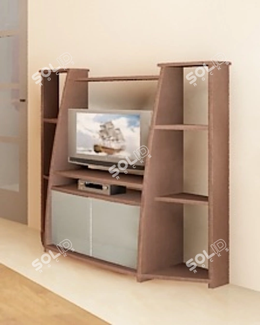 Budget Glass Door TV Stand 3D model image 1