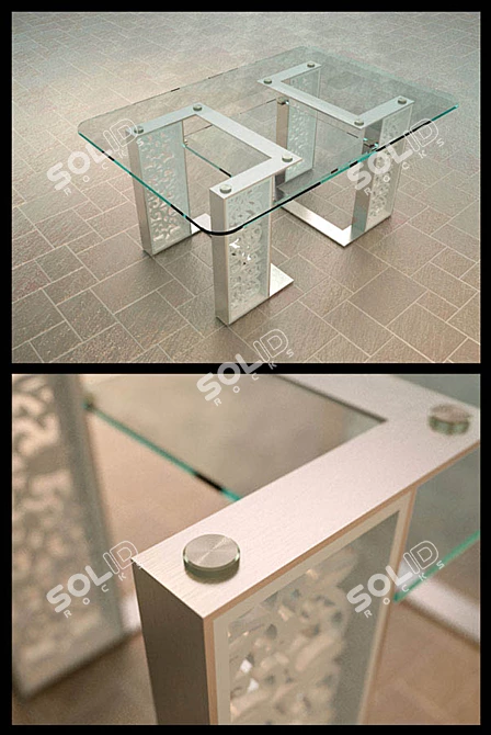 Modern Wooden Coffee Table 3D model image 1