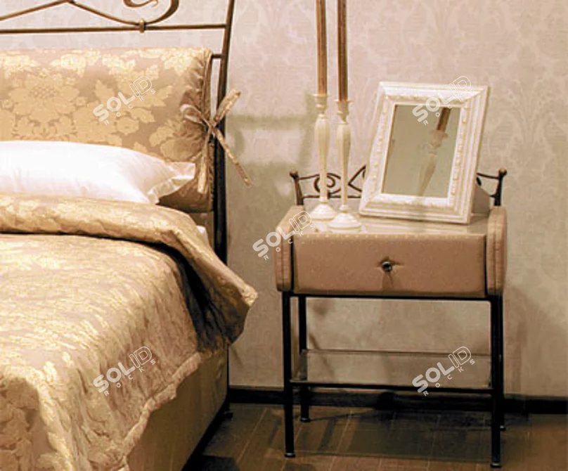 Modern Melvil Bedside Table 3D model image 1