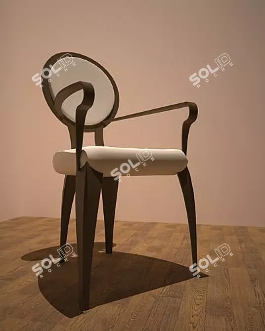 Vintage Velvet Accent Chair 3D model image 1