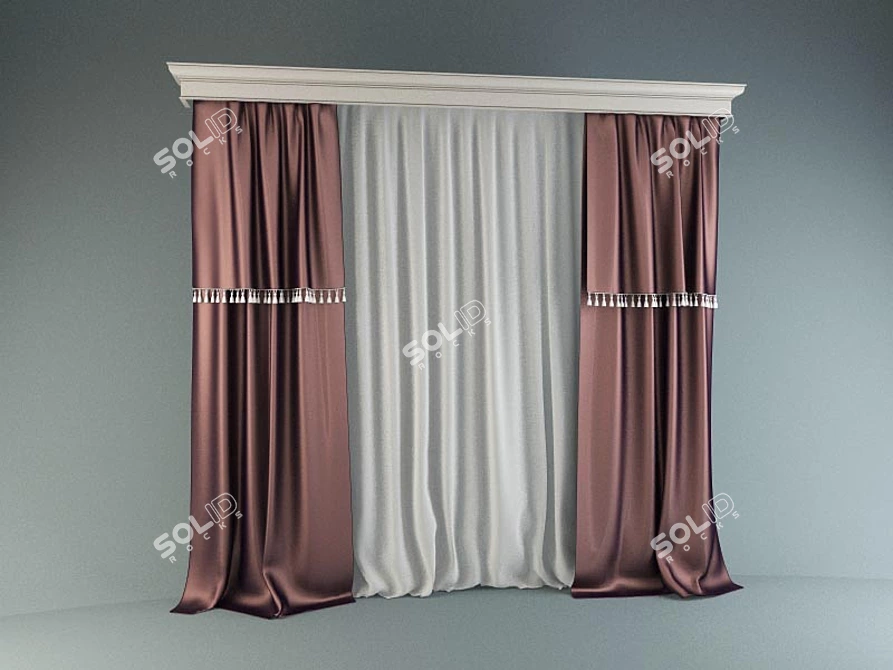 Elegance in NeBo Curtains 3D model image 1