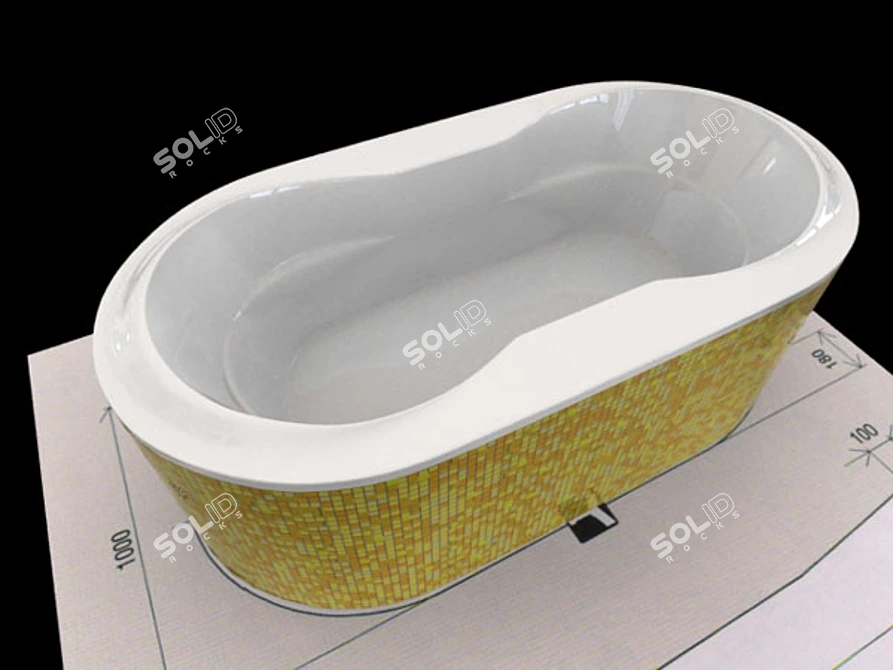 Elegant Ravak Arnica Bath 3D model image 1