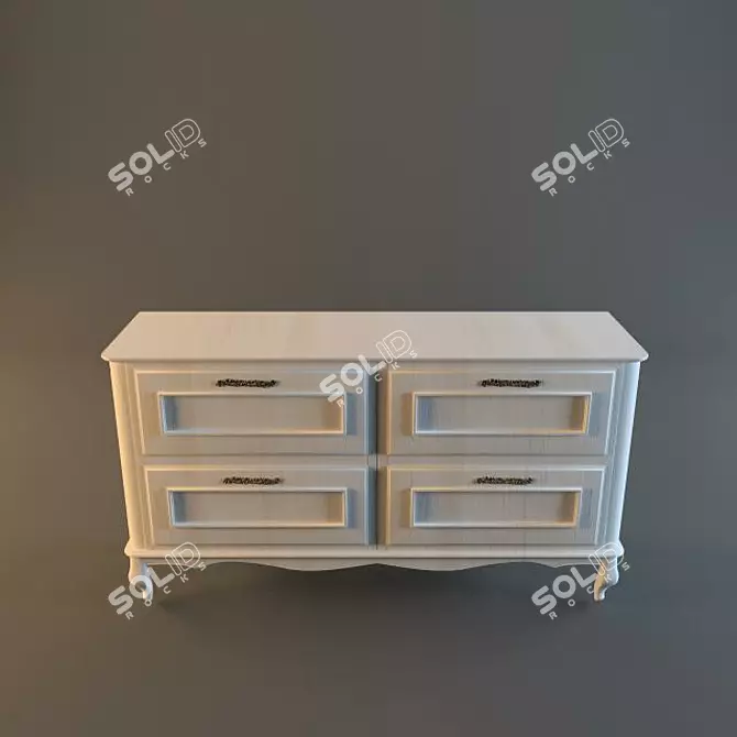 Rustic Wood Chest of Drawers 3D model image 1