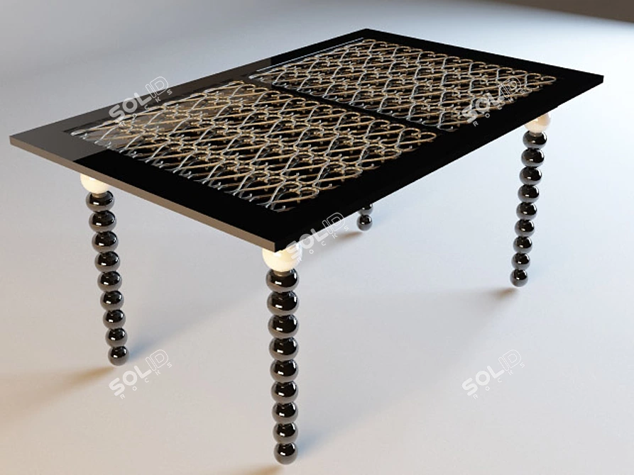 Decorative Leg Dining Table 3D model image 1