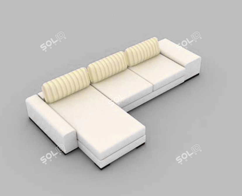 PUSHE Sofa: Perfect Comfort & Style 3D model image 1