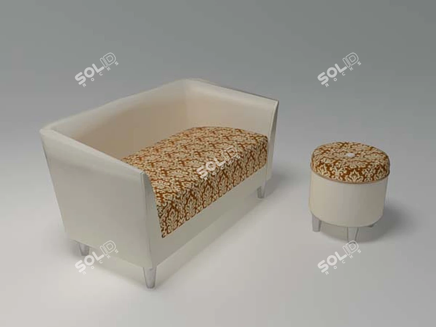 Café Comfort Sofa 3D model image 1