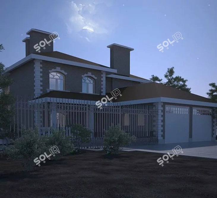 Modern Cottage with Quality Materials 3D model image 1