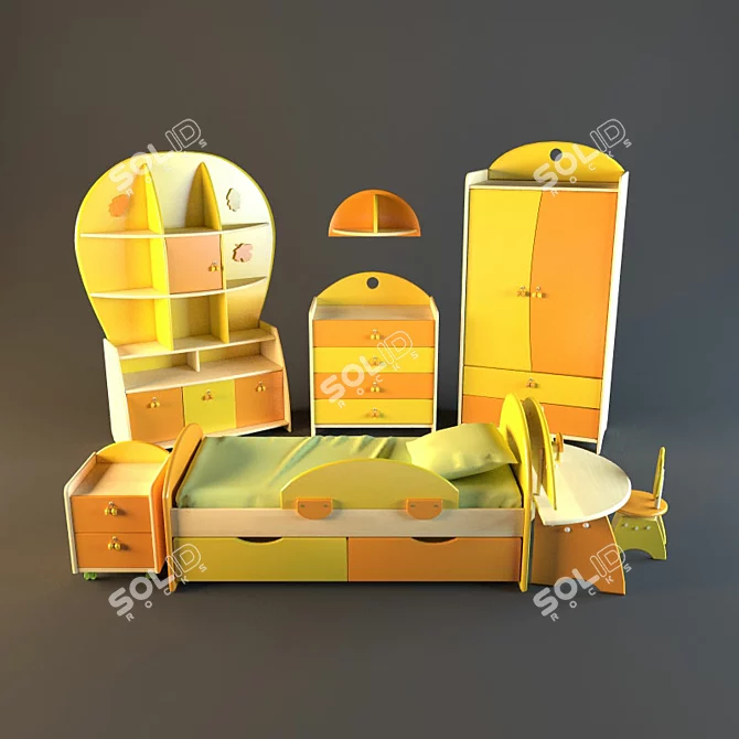 Fruitful Delight: Kids Furniture for the Little Orchard 3D model image 1