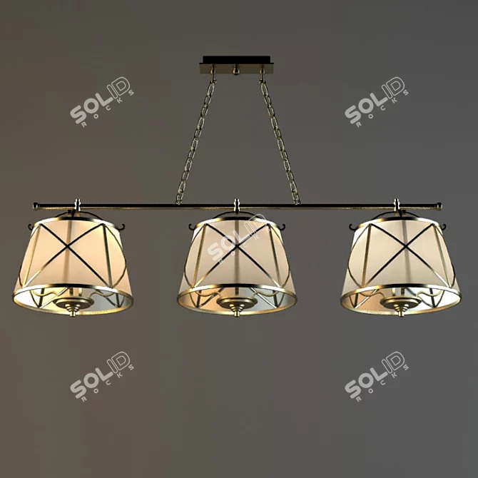 Elegant 3-Light Chandelier 3D model image 1