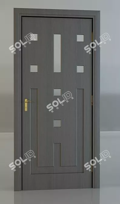 Modern Steel Interior Door 3D model image 1