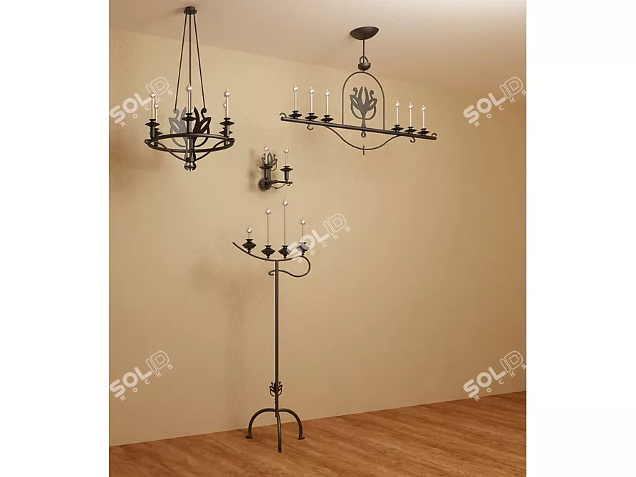 Elegant Firenze Lighting Set 3D model image 1
