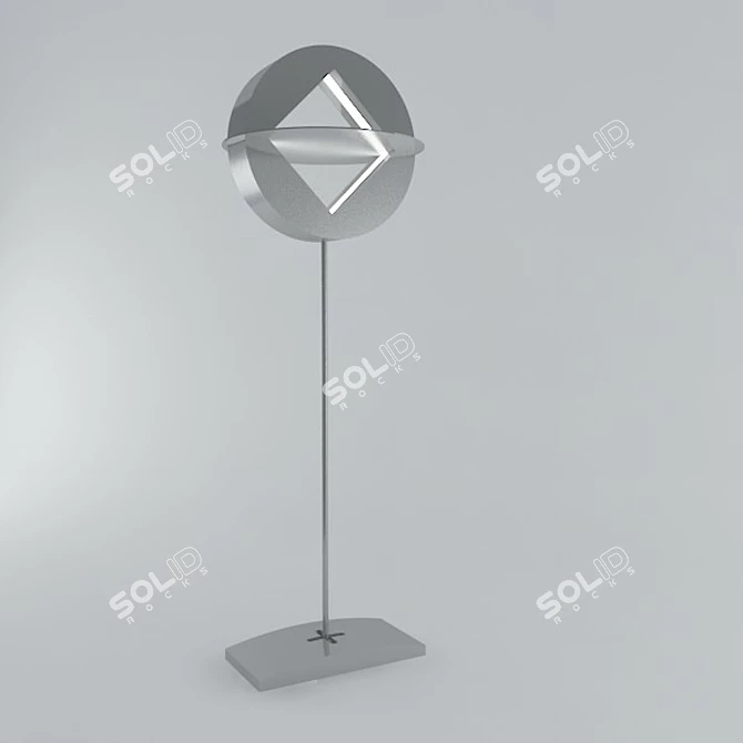 Sleek LED Luminaire 3D model image 1