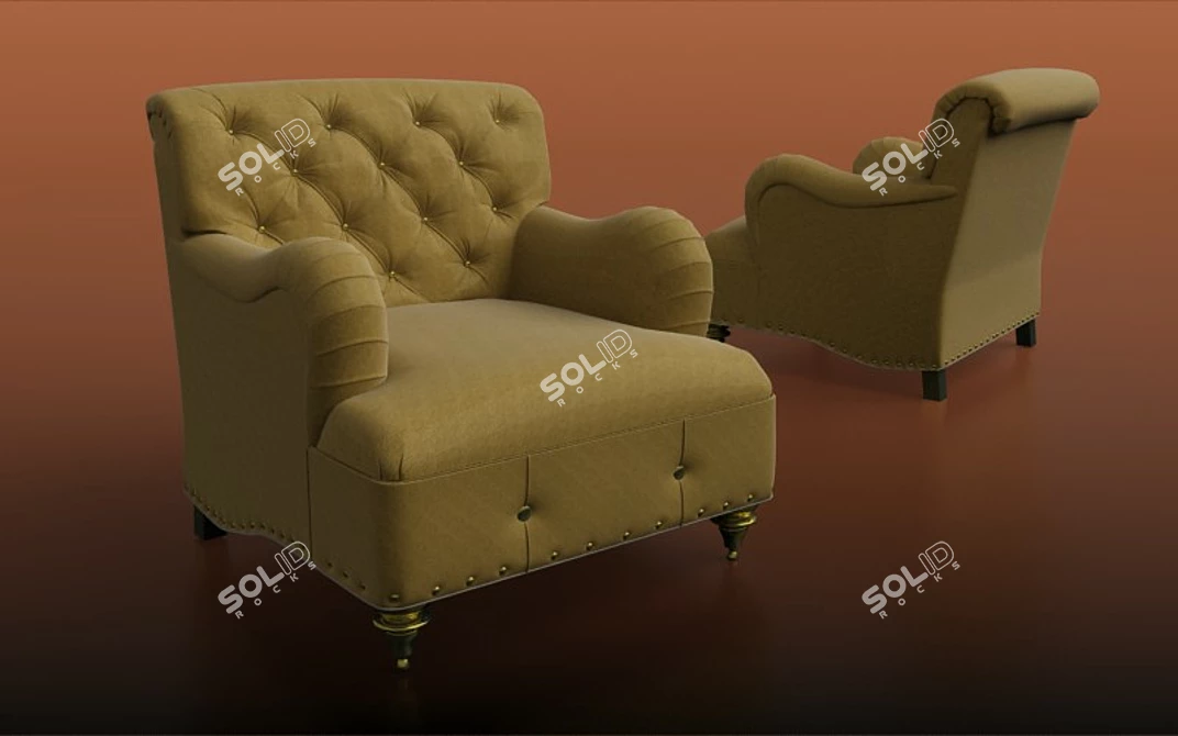 Elegant Classic Armchair 3D model image 1