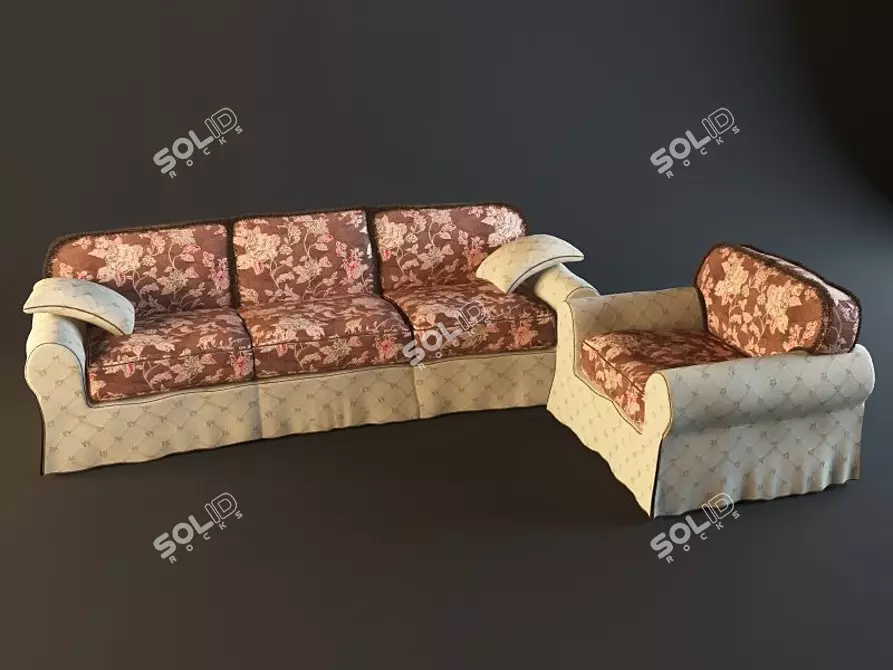 Silver Age Sofa 3D model image 1