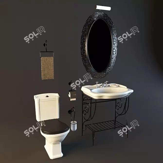 Complete Bathroom Plumbing Set 3D model image 1