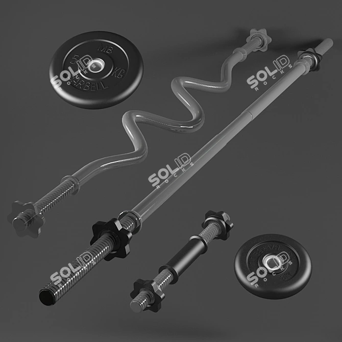 Title: 26mm Barbells and Wheels Kit 3D model image 1