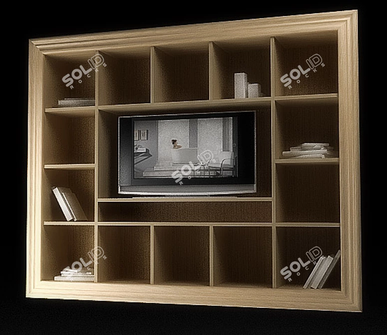 Hinged shelf for TV 3D model image 1