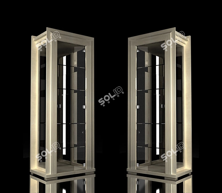 Elegant Glass Showcase 3D model image 1