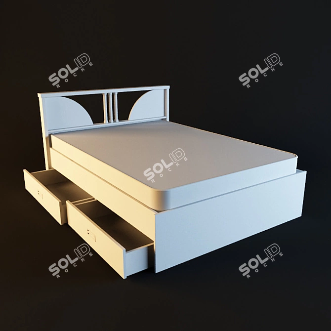 Elegant Venezia Bed 3D model image 1