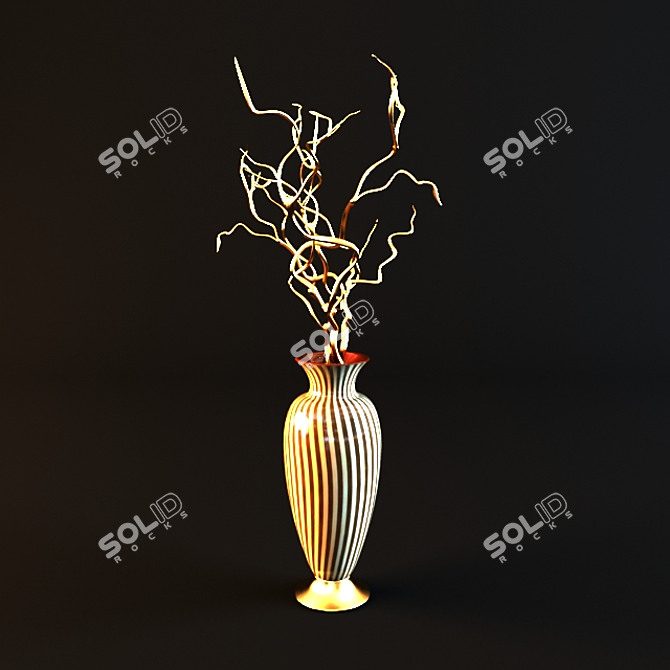 Elegant Glass Vase 3D model image 1