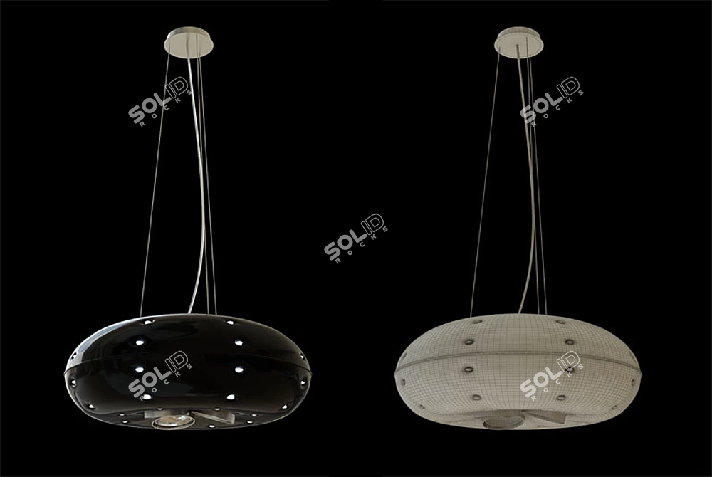 Elegant Riccio Pendant Light 3D model image 1